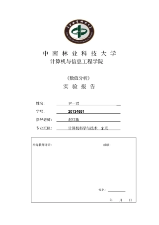 计算方法试验报告汇总