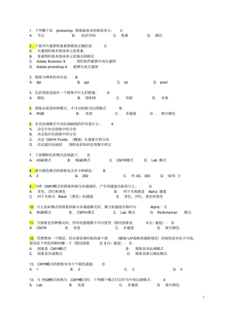 计算机二级photoshop考试题库格式整理版-推荐和我一样有强迫症的下载资料