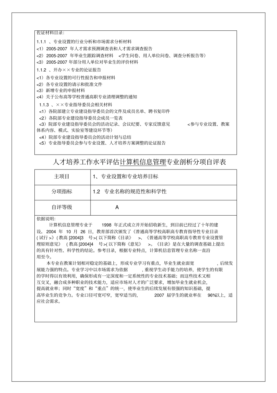 计算机信息专业剖析分项自评报告_第2页