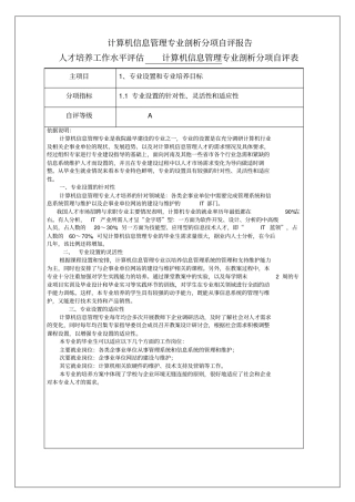计算机信息专业剖析分项自评报告