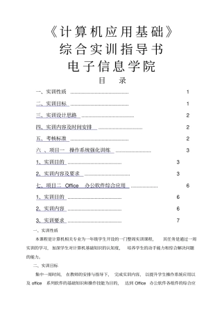 计算机应用基础综合实训指导书