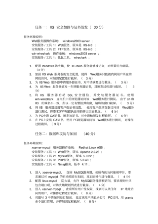 计算机技能大赛安全攻防项目资料