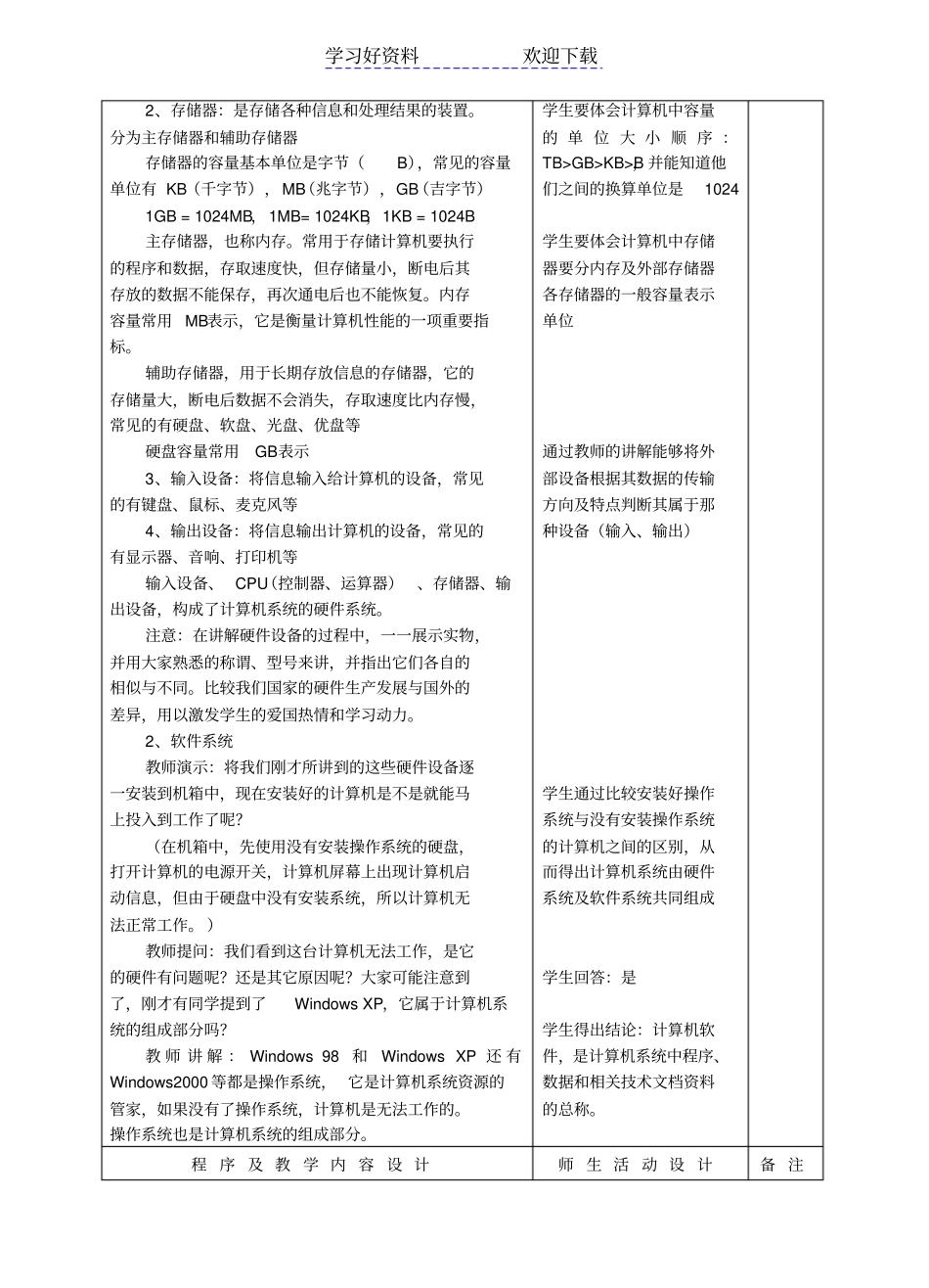 计算机系统及工作原理教学设计_第2页