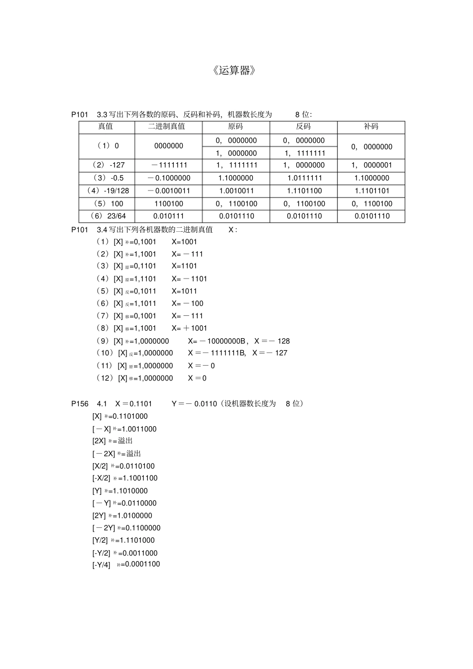 计算机组成原理与系统结构课后作业答案包健_冯建文章复嘉版_第1页