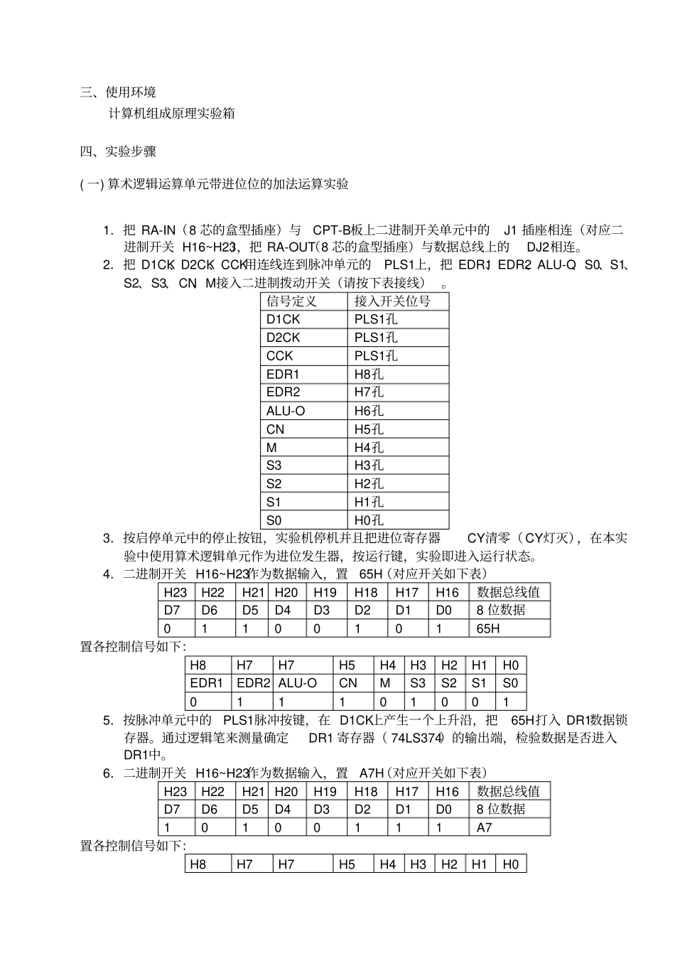 计算机组成原理试验报告进位位控制、通用寄存器判零试验_第2页