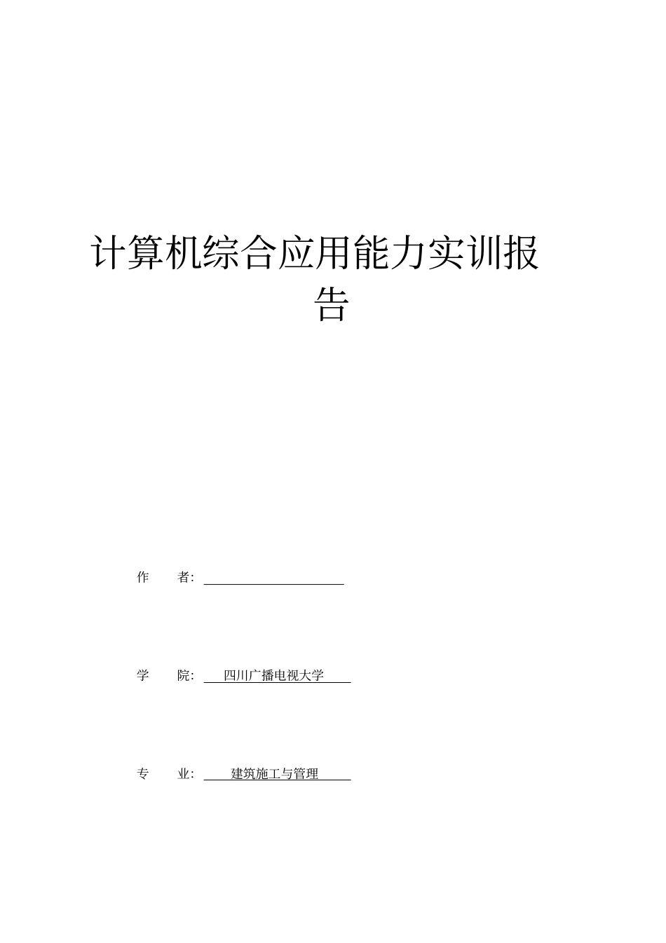 计算机综合应用能力实训报告_第1页