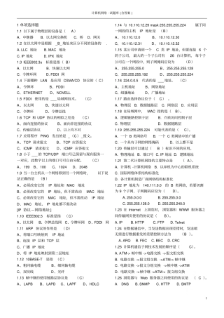 计算机网络-试题库含答案