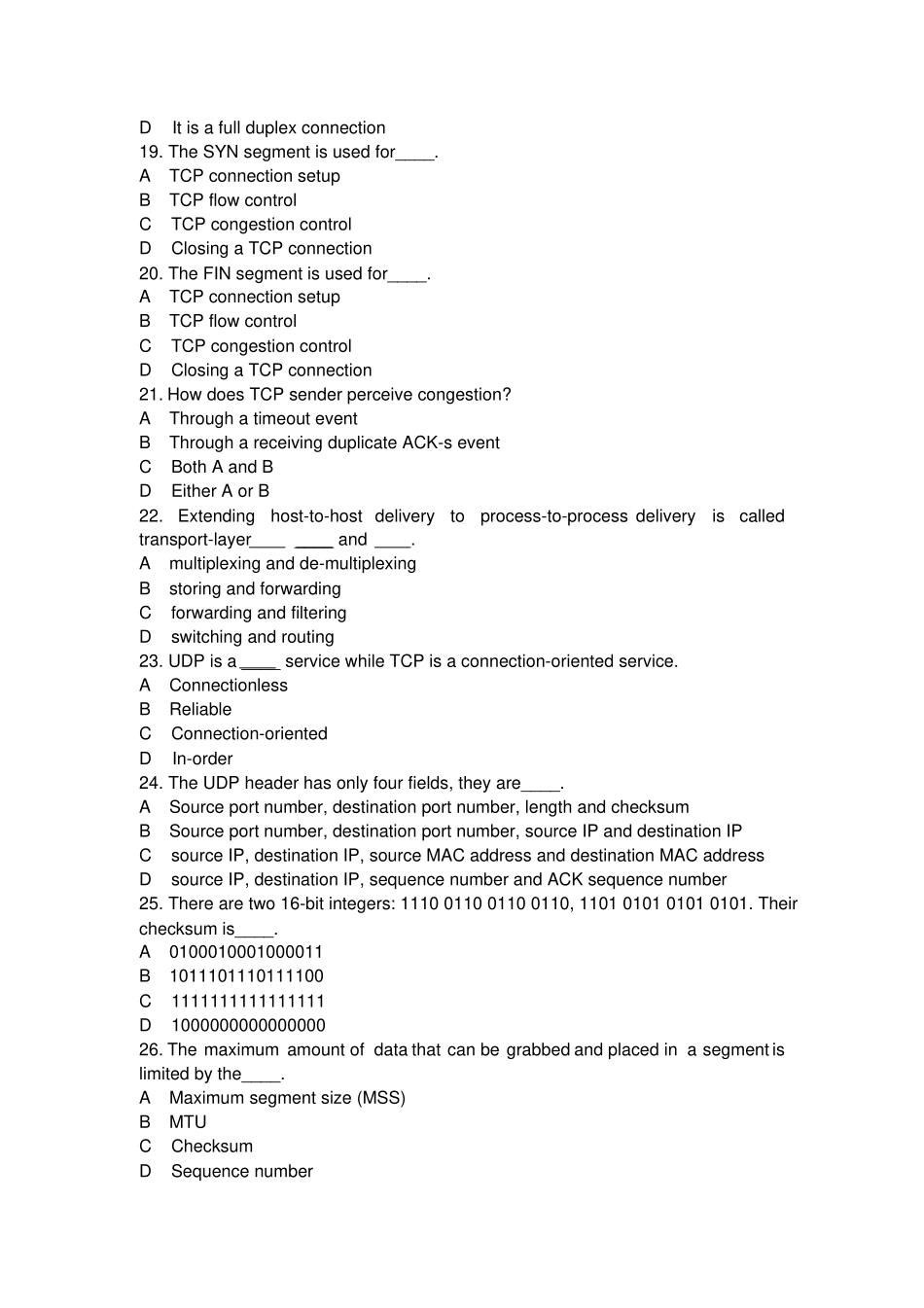计算机网络英文题库附答案chapter3_第3页