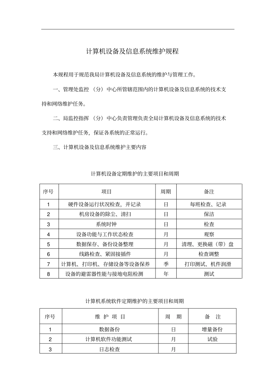 计算机设备及信息系统维护规程_第2页