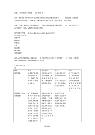 计算机软件开发规范GB85688