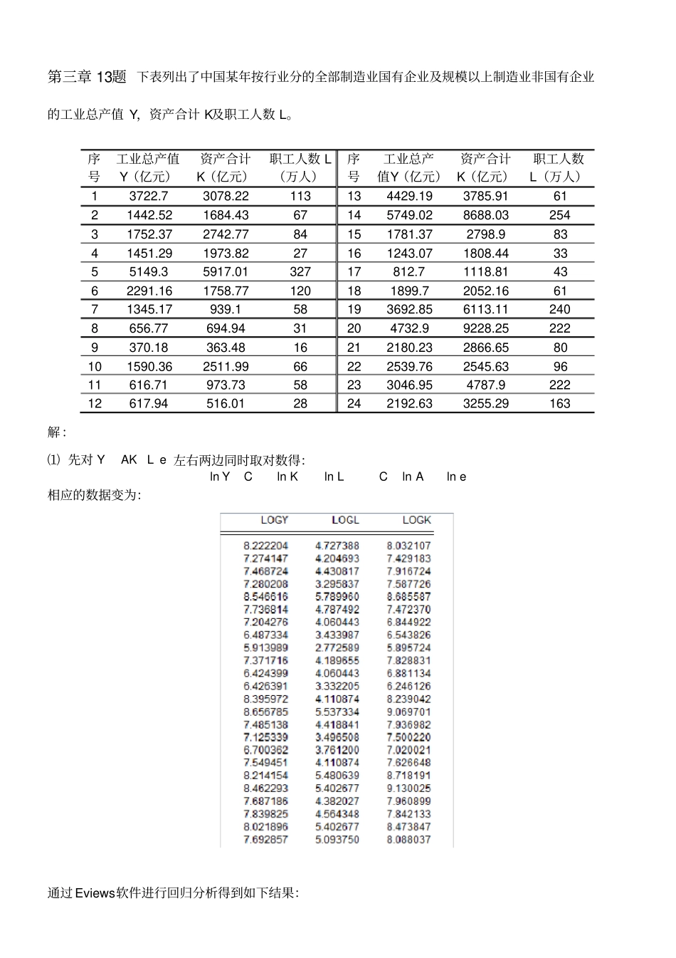 计量经济学第二次作业异方差检验_第1页
