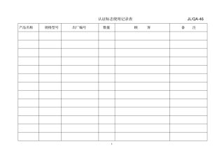 认证标志使用记录表