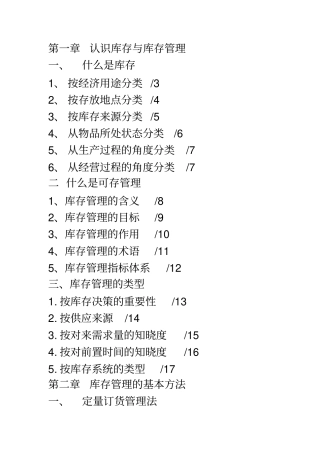 认识库存和库存管理