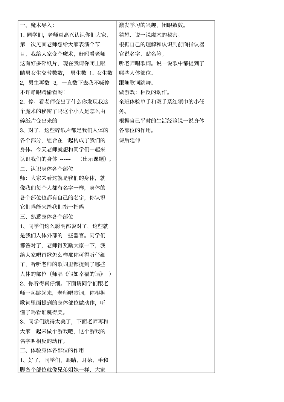 认识我们的身体教学设计_第3页