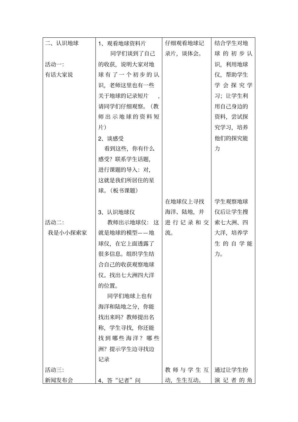 认识我们的星球教学设计_第2页