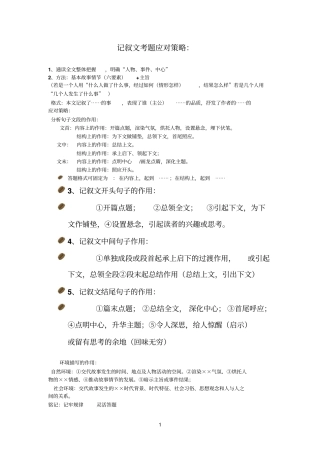 记叙文、议论文考题应对策略