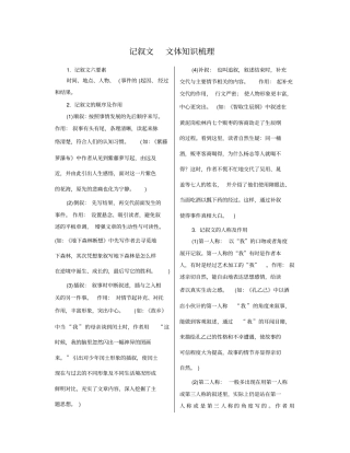 记叙文文体知识梳理