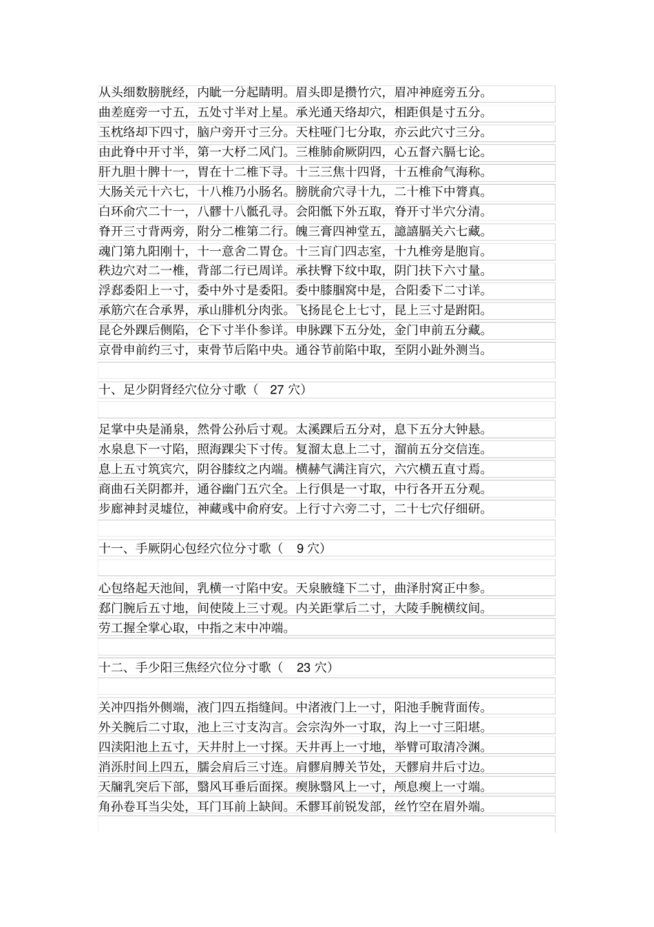 记忆人体穴位的口诀_第3页