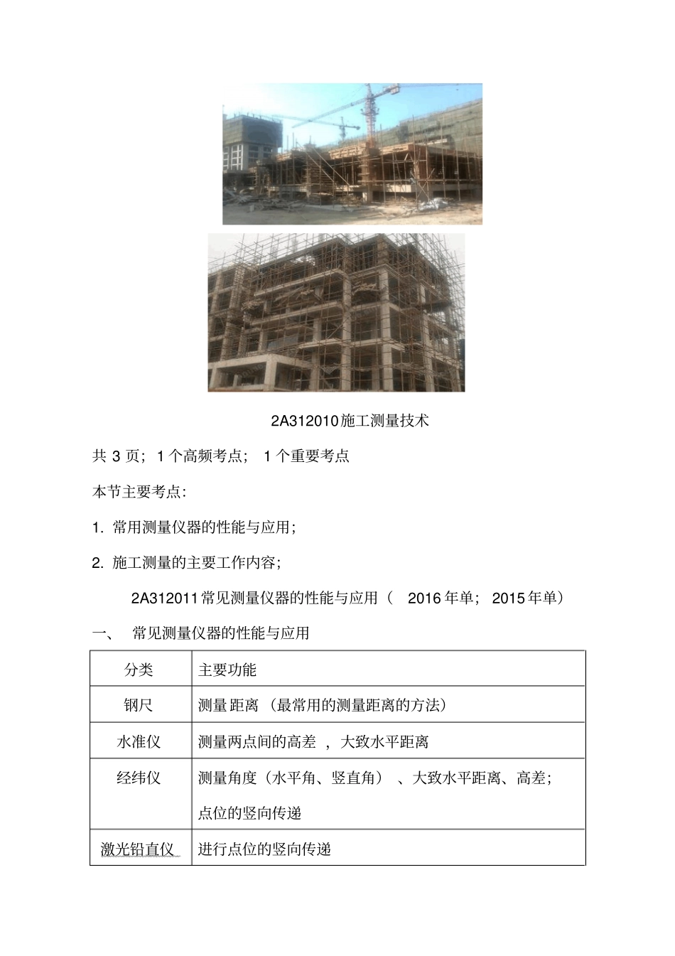 讲义2019二建建筑1v1基础班-专题五：施工测量与基坑开挖施工技术一_第2页