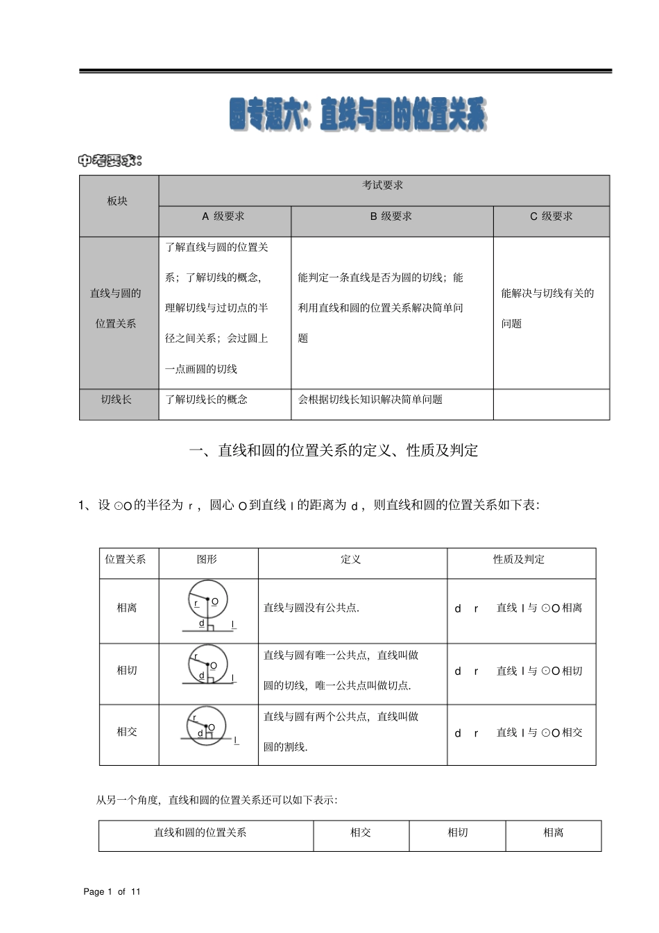 讲义_直线与圆的位置关系_第1页