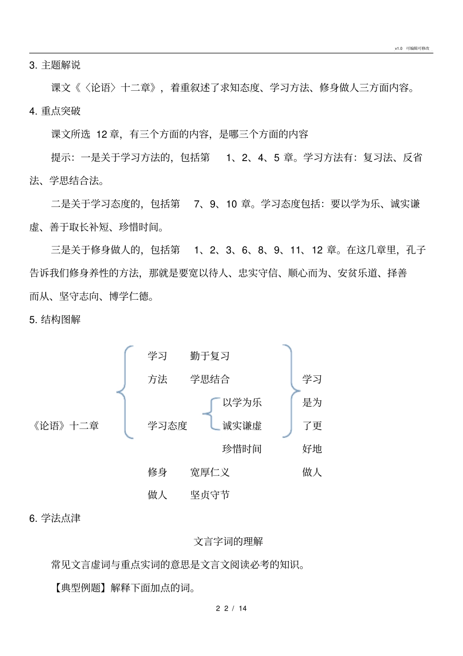 论语十二章复习及练习_第2页