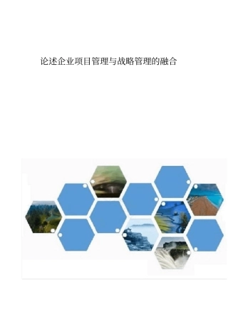 论述企业项目管理与战略管理的融合