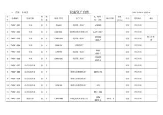 设备台账登记表表