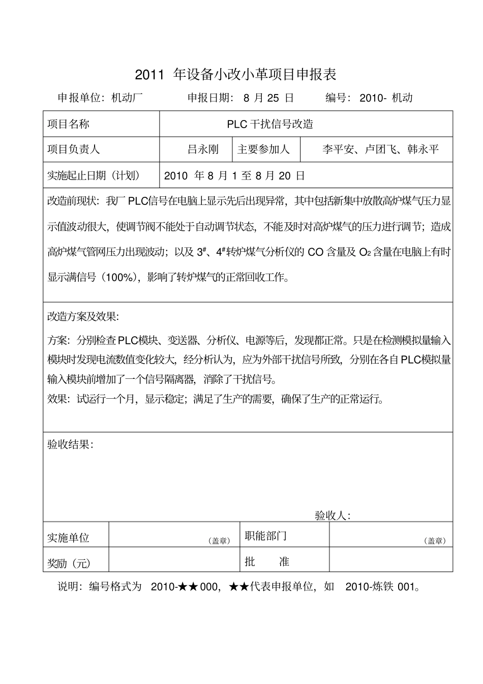 设备小改小革项目附件_第1页