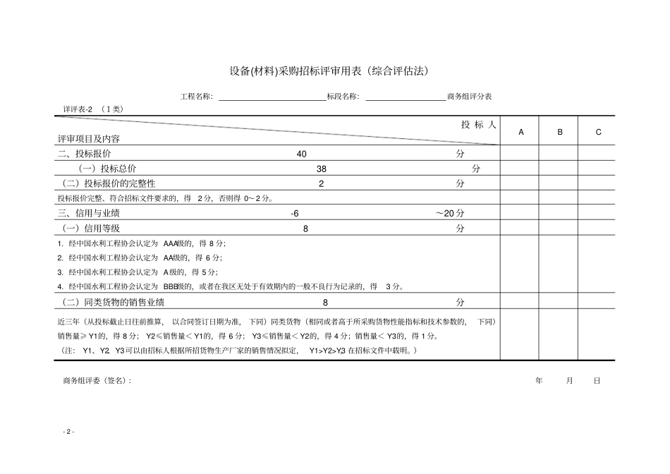设备材料招标评标方法和标准附表_第2页