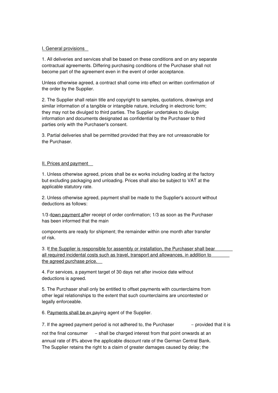 设备系统零配件及安装条款英文版_第2页