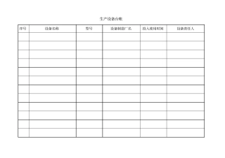 设备设施台账