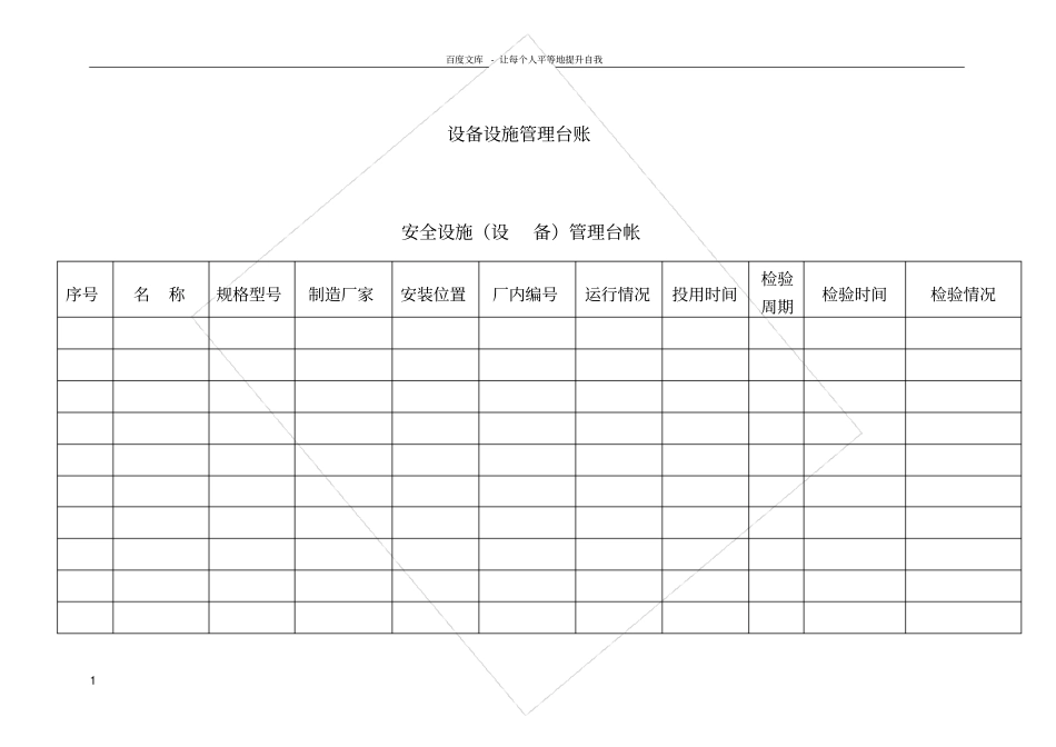 设备设施管理台账_第1页