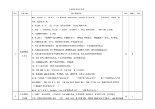 设备需求及技术参数