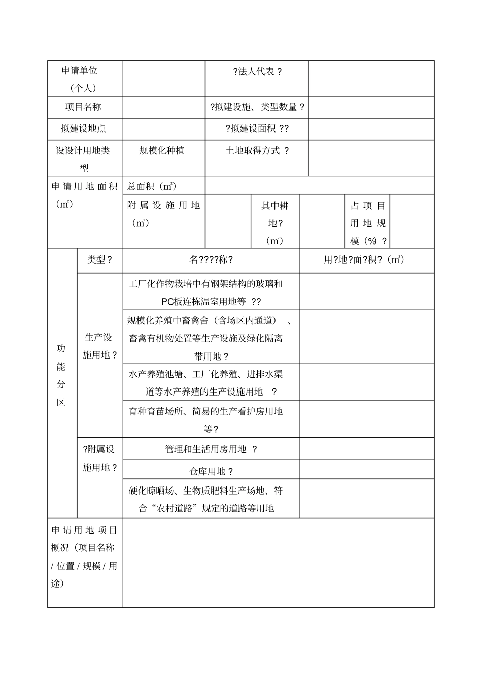 设施建设农用地申请表_第3页