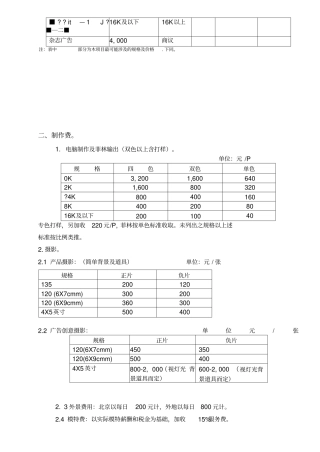 设计制作发布收费标准