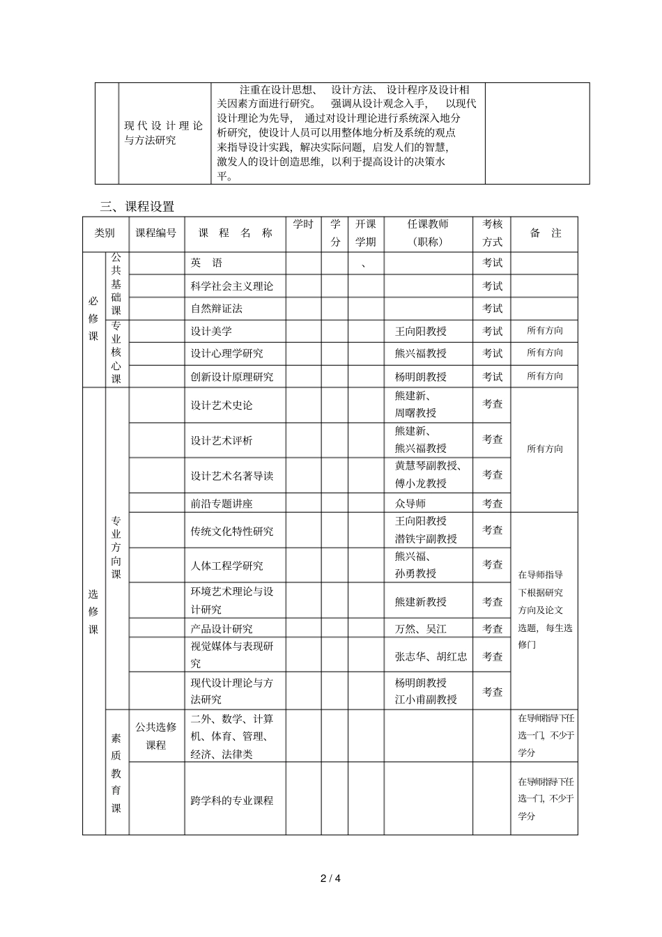 设计艺术学专业硕士研究生培养方案_第2页