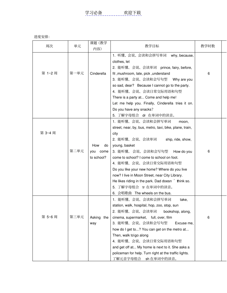 译林版五年级下册英语教学计划_第3页