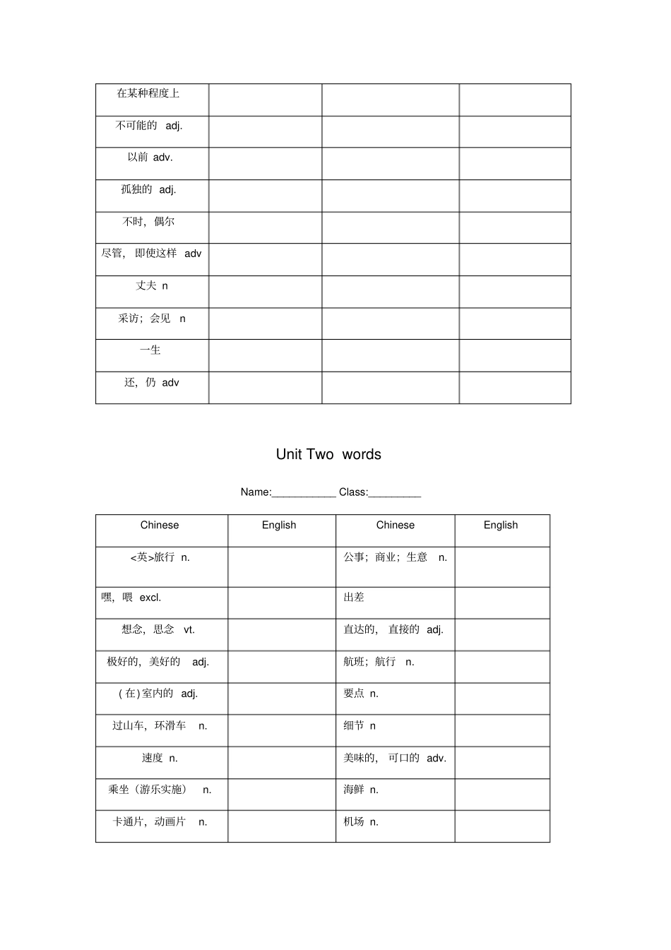 译林版八年级下册英语单词默写表_第2页