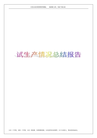 试生产情况总结报告8p