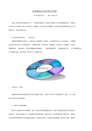 试谈煤炭企业信息化发展