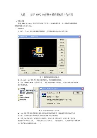 试验1多媒体播放器的设计