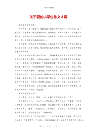 关于爱的小学生作文4篇