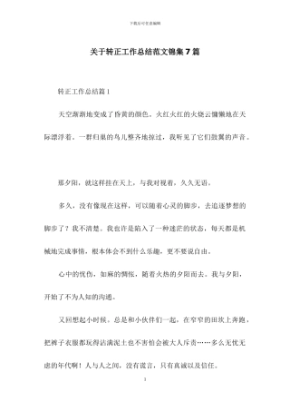 关于转正工作总结范文锦集7篇