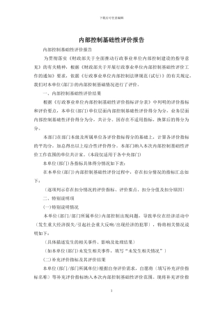 内部控制基础性评价报告