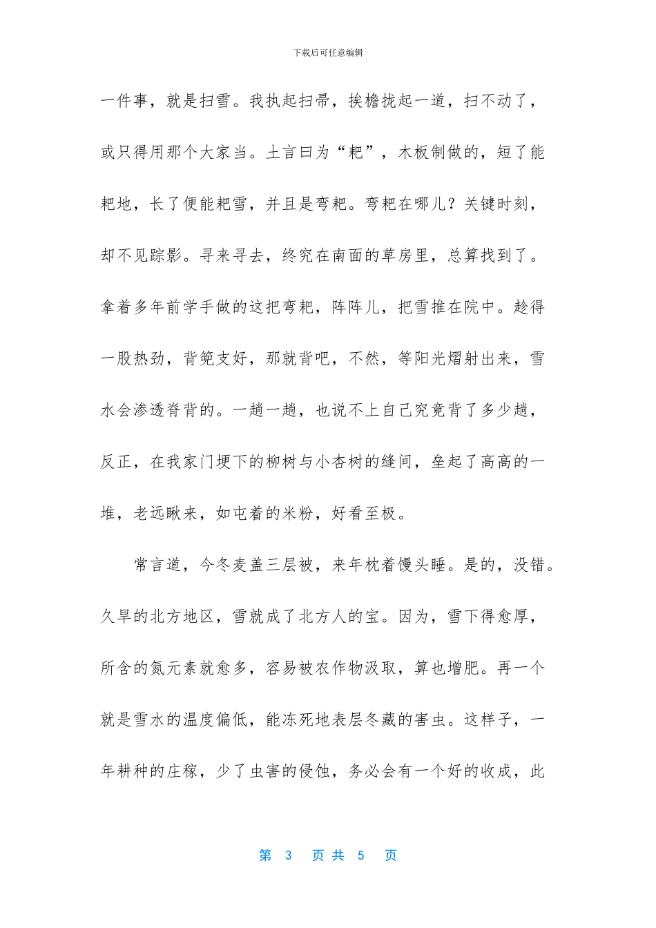 写雪的优美散文_第3页
