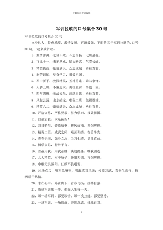 军训拉歌的口号集合30句