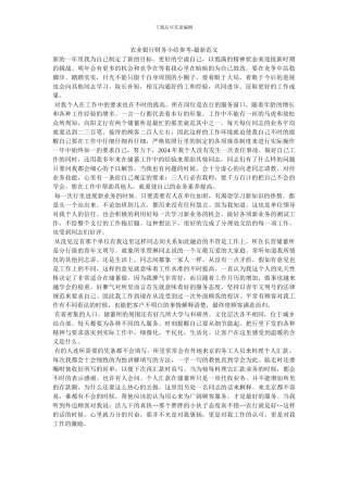 农业银行财务小结参考