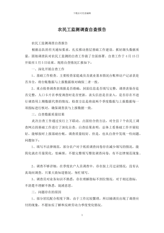 农民工监测调查自查报告