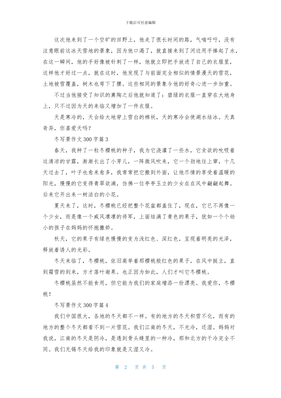 冬写景作文300字七篇_第2页