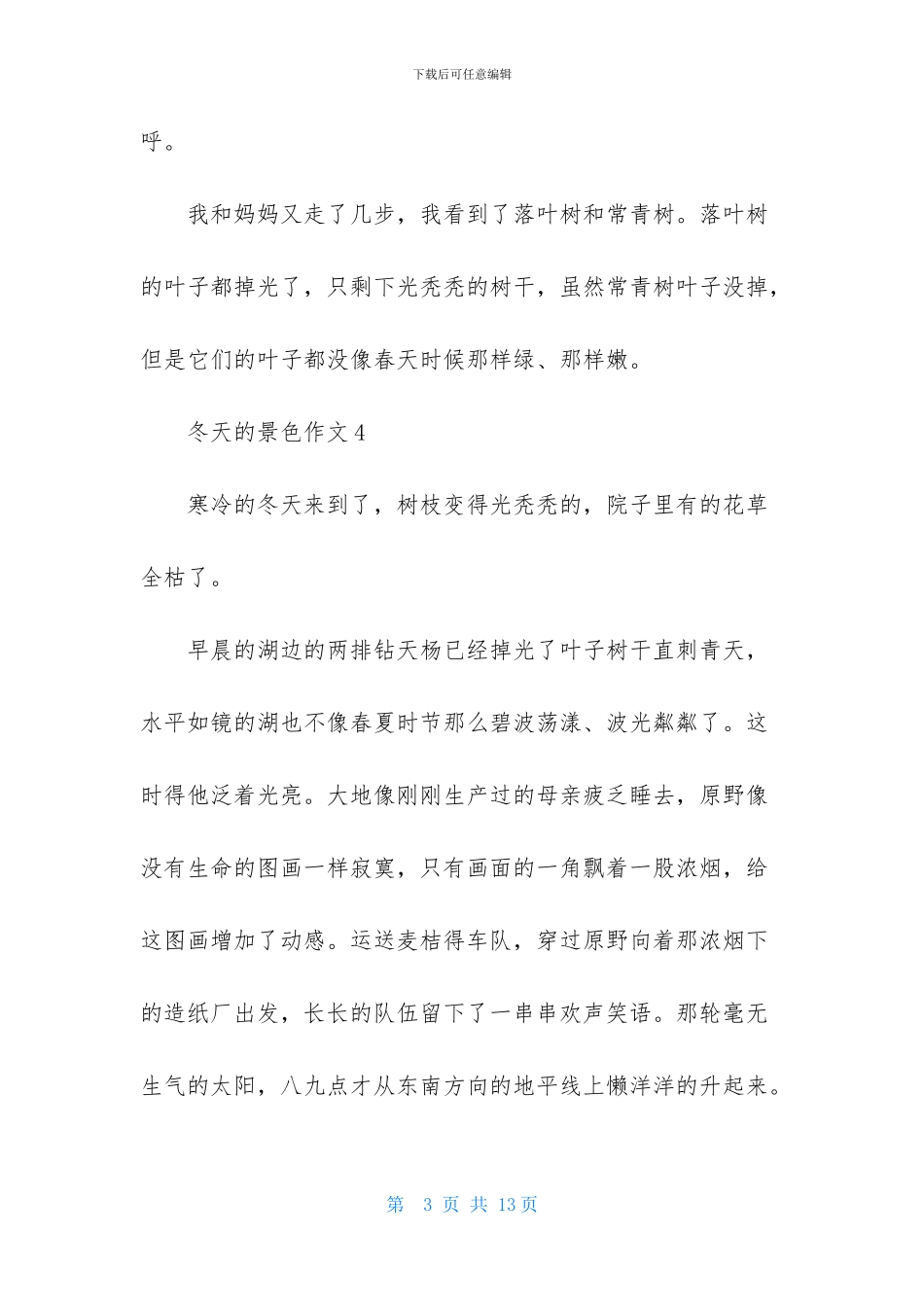 冬天的景色作文_第3页